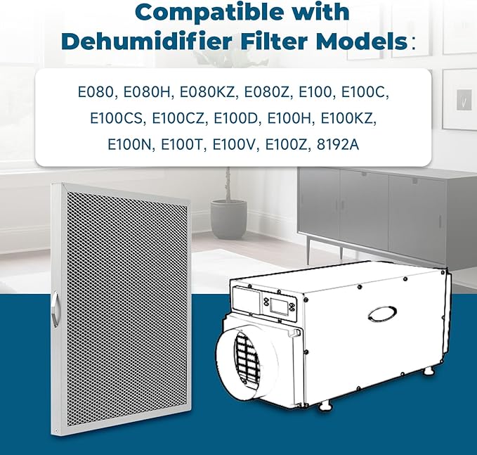 2-Packs 5881 Washable MERV 8 Dehumidifier Filter 12x14x1 Compatible with AprilAire Whole-House Models E100 E080 8192A and Dehumidifying Ventilator 8192A Replacement Filter - Image 2