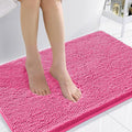 Smiry Luxury Chenille Bathroom Rugs 36x24, Extra Soft and Absorbent Shaggy Bath Mat, Machine Washable, Non-Slip Plush Carpet Runner for Tub, Shower, and Floor, Home Decor Accessories, Hot Pink by Smiry