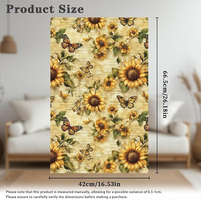 Fashion Headrest Cover for Recliner Sunflower Butterfly Portable Washable Dust Cover for Couch Wear Resistant Protector for Couch Easy to Install - Image 6