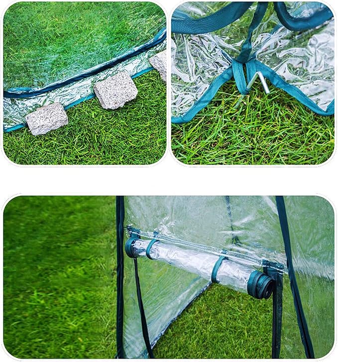 porayhut Pop Up Greenhouse Cover Flower House Mini Gardening Plant Flower Sunshine Room Room,Backyard PVC Greenhouse Cover for Cold Frost Protector Gardening Plants - Image 2