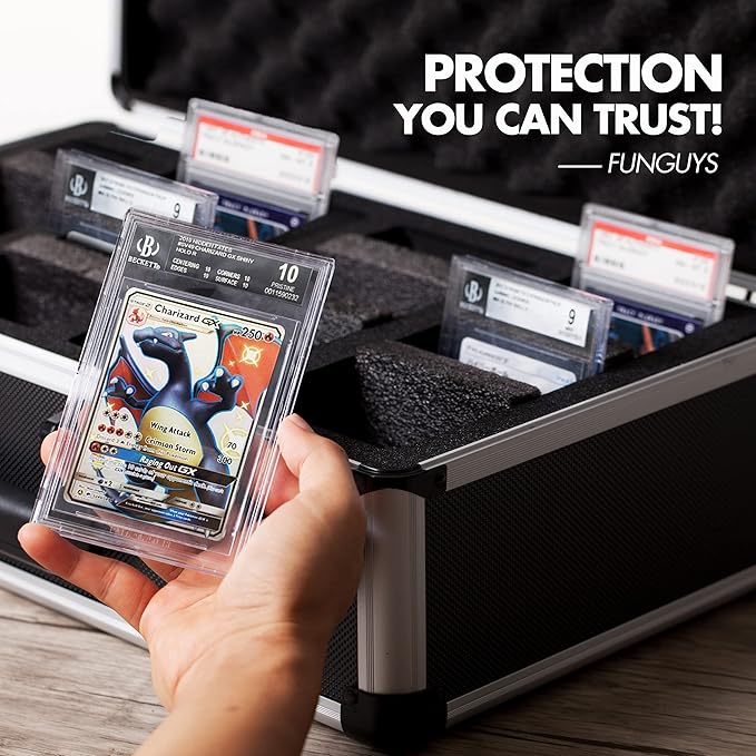 FunGuys Graded Card Storage Box, Trading Card Case for PSA Graded Pokemon Cards, Sports Card Storage Boxes as PSA Card Holder, Baseball Card Slab Case Holder for Trading Cards - Image 5