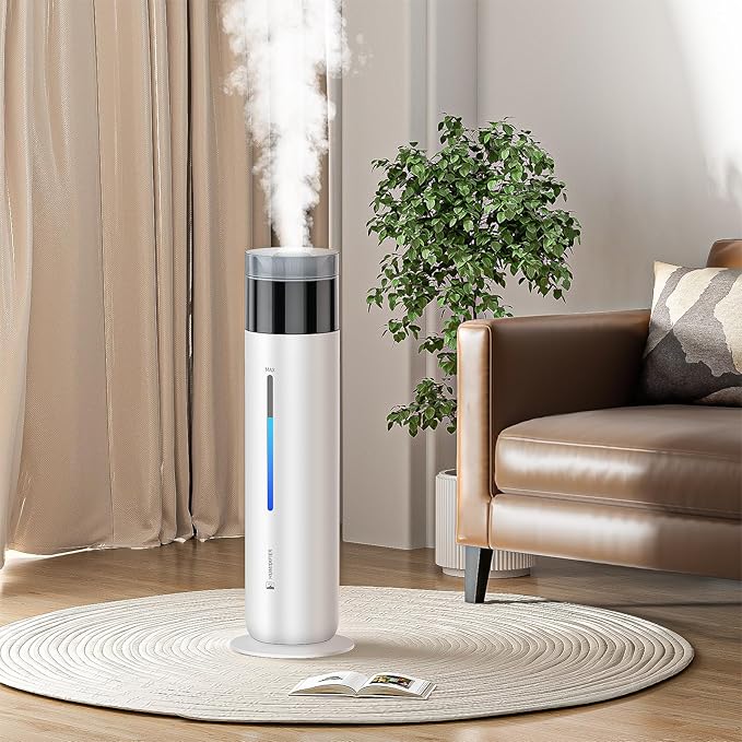 10L/2.6Gal Smart Humidifiers for Bedroom Large Room up to 600ft², 100H Runtime Cool Mist Top Fill, Ultra Quiet 30dB, Auto Control, Essential Oil Tray, Perfect for Bedroom, Office, Baby, White - Image 6