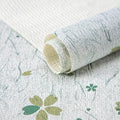 FIFTY FEET 18"x96" Non-Adhesive Shelf Liner for Kitchen Cabinets and Drawers, Washable Non-Slip PVC Cabinet Liner (Green Floral)(6 Roll) by FIFTYFEET