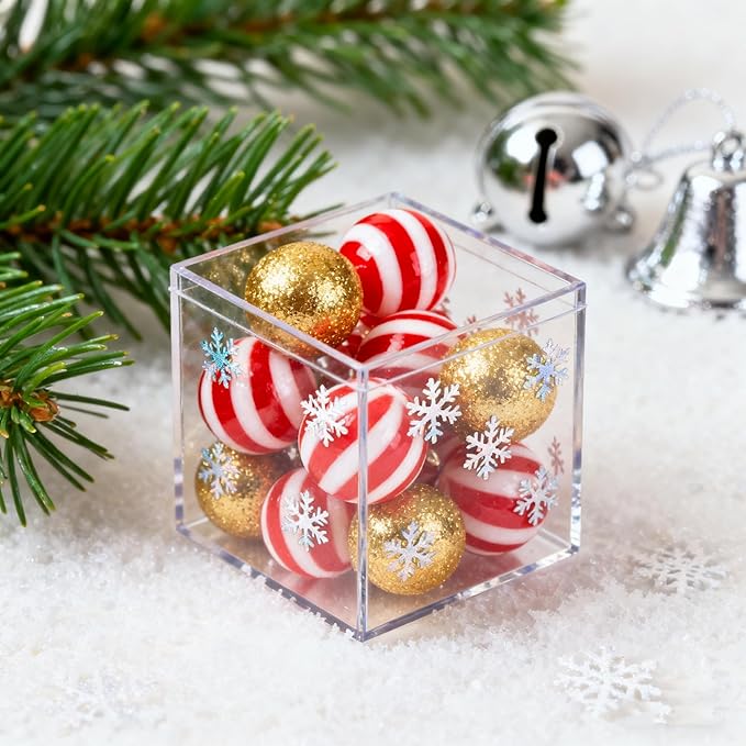 Acrylic Box Clear Boxes for Display 3.4x3.4x3.4Inch Acrylic Boxes with Lids Plastic Square Cube Containers Home & Office Storage Box Wedding Party Favor Candy Jewelry Boxes - Image 6