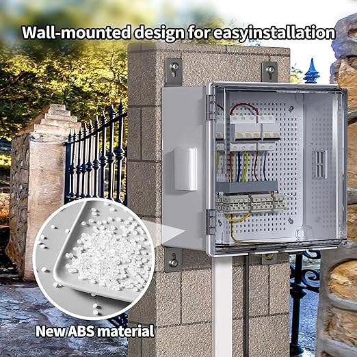 ABS Electrical Junction Box, Ventilated Design, Cable Grommets, IP65 Waterproof Enclosure, Indoor/Outdoor Use with Mounting Panel. (Clear Cover, 11.9"x11.9"x7") - Image 4