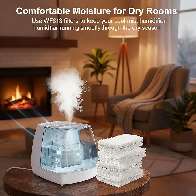 WF813 Humidifier Filter Replacement, High-Density Wick Filters Compatible with Equate EQWF813, Relion RCM832/RCM-832N, ProCare PCWF813, EQ-2119-UL, PCCM-832N Cool Mist Humidifiers (3-Pack) - Image 9