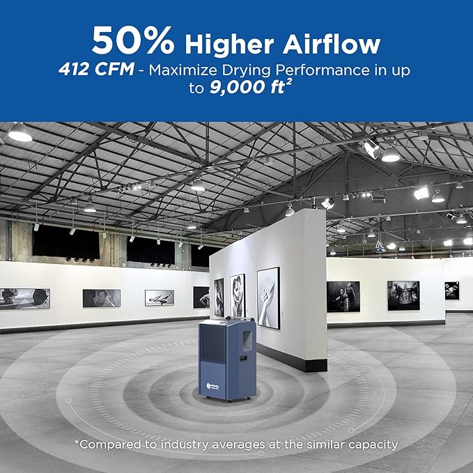 305 Pint Commercial Dehumidifier for Industrial Sites, Commercial-Grade Dehumidifiers with Drain Hose for Large Spaces Basements, Warehouse, Flood Water Damage Restoration, 5-Year Warranty - Image 4