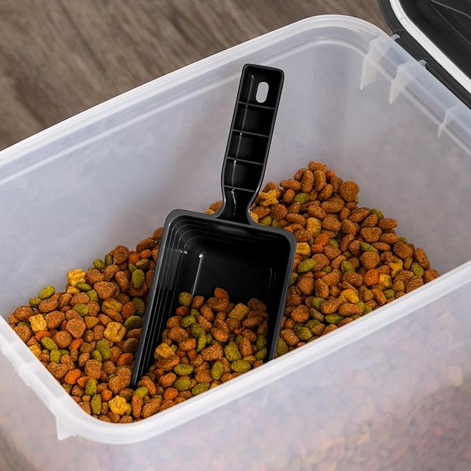 IRIS USA Airtight Dog Food Storage Container with 2-Cup Scoop and Slow Feeder Bowl Combo, Up to 30 lbs Pet Food Bin with Attachable Wheels, Anti-Slip Short Snouted Bowl, Easy to Clean, BPA Free, Black - Image 7
