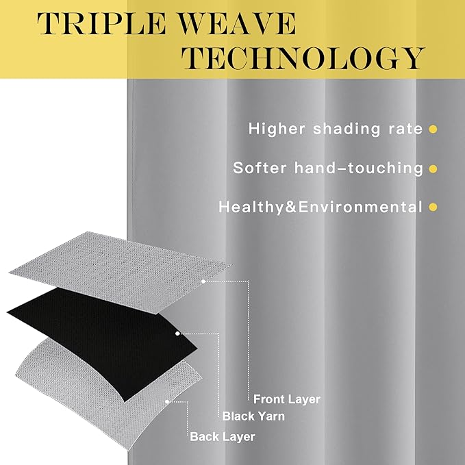 NICETOWN Room Darkening Curtain for Living Room - Energy Saving Thermal Insulated Grommet Room Darkening Curtain/Drape for Bedroom (1 Panel, 46 by 72, Silver Grey) - Image 3