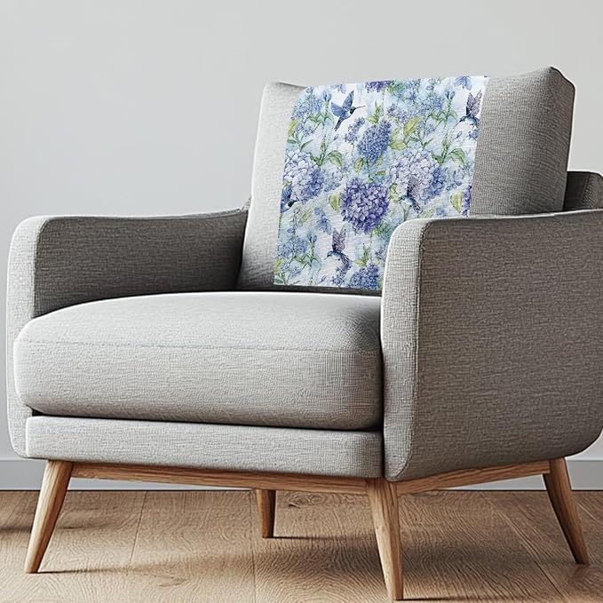 Hummingbird Floral Recliner Cover for Headrest Wear Resistant Head Rest Sofa Protector Easy to Install Furniture Protector with Pins by Unknown