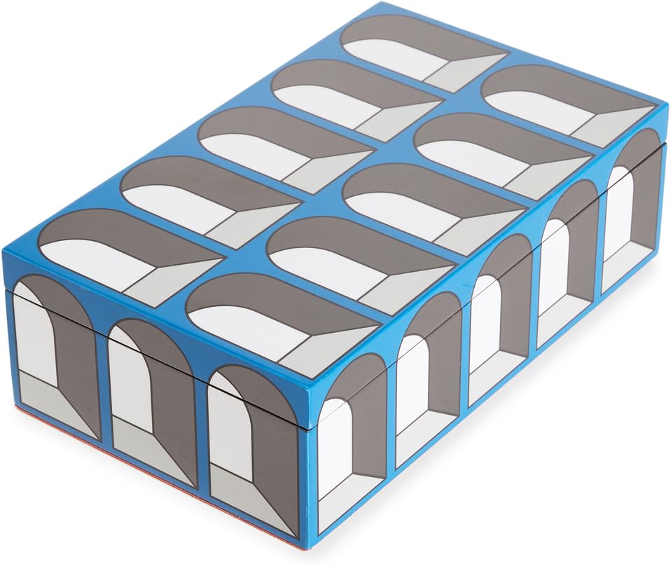 Jonathan Adler Medium Arcade Lacquer Box,Blue by Now+House+by+Jonathan+Adler