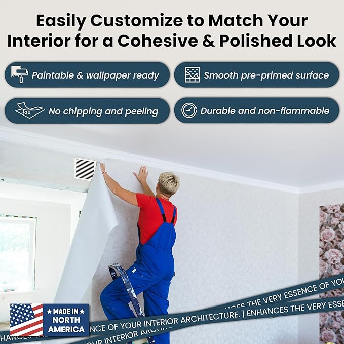 SilhouEase SE14 Magnetic Exhaust Fan Cover & Removable Return Vent, Flush Mount Panel for Ceilings & Walls, Moisture Resistant, Easy Access, Paintable, for Home & Commercial Use (14" x 14") - Image 5