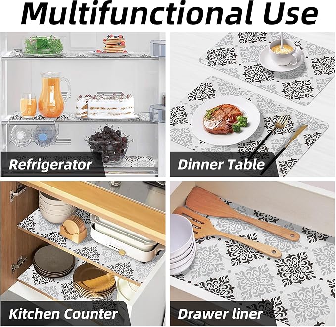 12" W x 120" L Floral Drawer and Shelf Liner for Cabinets, Non-Adhesive Strong Grip Non-Slip Flower Shelf Cabinet Kitchen Shelf Liners for Kitchen Cabinets - Image 9