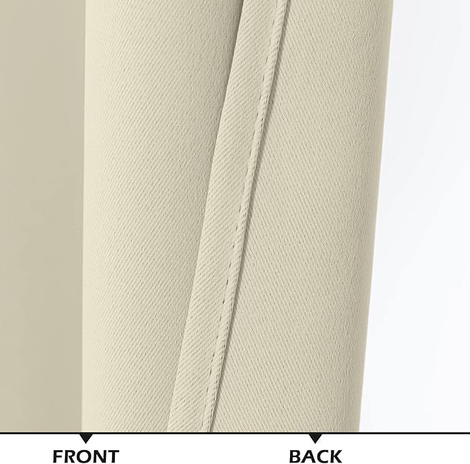 MYSKY HOME Sliding Door Curtains for Living Room, Grommet Blackout Curtain for Bedroom, Patio Thick Vertical Blinds Privacy Thermal Insulated Room Divider Curtains, 1 Panel, 100 x 95 Inch, Beige - Image 7