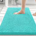 Smiry Luxury Chenille Bathroom Rugs 30x20, Extra Soft and Absorbent Shaggy Bath Mat, Machine Washable, Non-Slip Plush Carpet Runner for Tub, Shower, and Floor, Home Decor Accessories, Turquoise by Smiry