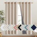 NICETOWN Cream Bedroom Full Blackout Linen Curtain Panels Set of 2, 52" by 72", Thick Insulated Classic Grommet Blackout Draperies with White Thermal Insulated Liner for Windows by NICETOWN