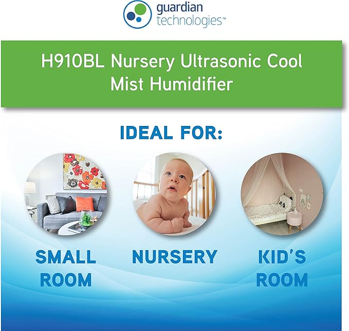 Pure Guardian H910BL Ultrasonic Cool Mist Humidifier, 14 Hrs. Run Time, 210 Sq. Ft. Coverage, Small Rooms, Quiet, Filter Free - Image 6
