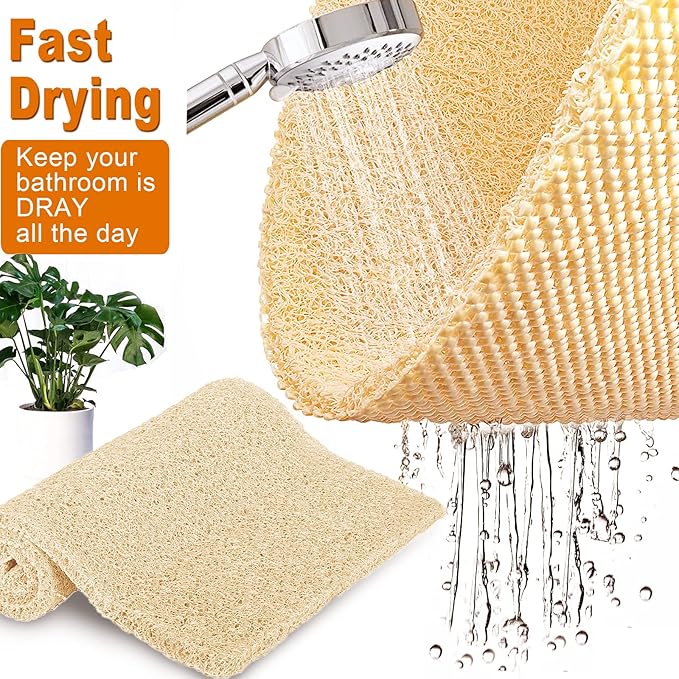 Shower Mats Non Slip for Elderly, 24x47’’Extra Lager Loofah Bath Mats for Shower, Non-Slip Bath/Shower Mat for Elderly-Beige - Image 3