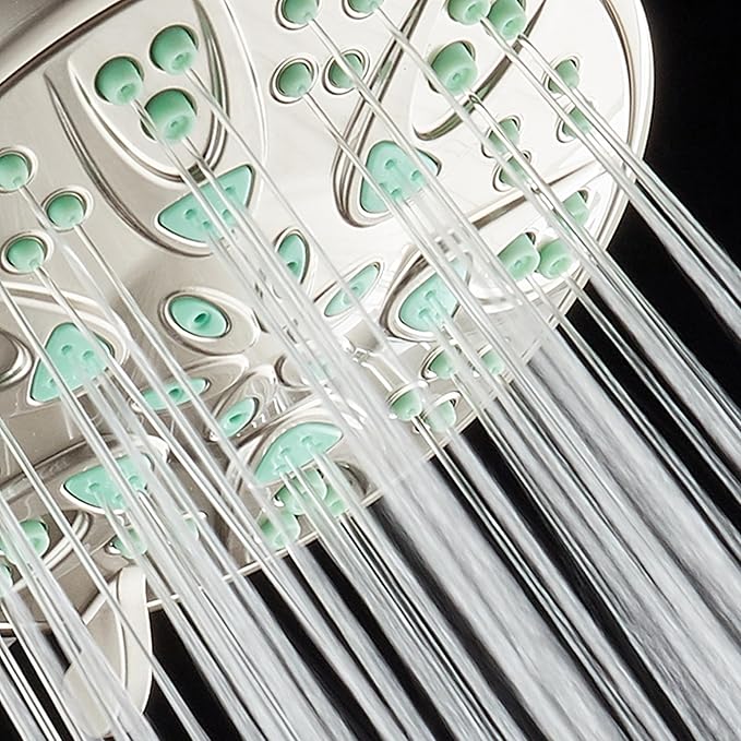 AquaDance Antimicrobial – Anti-Clog High-Pressure 6-Setting Shower Head with Microban Nozzle Protection from Growth of Mold, Mildew & Bacteria for Stronger Shower! 4" Coral Green - Image 8