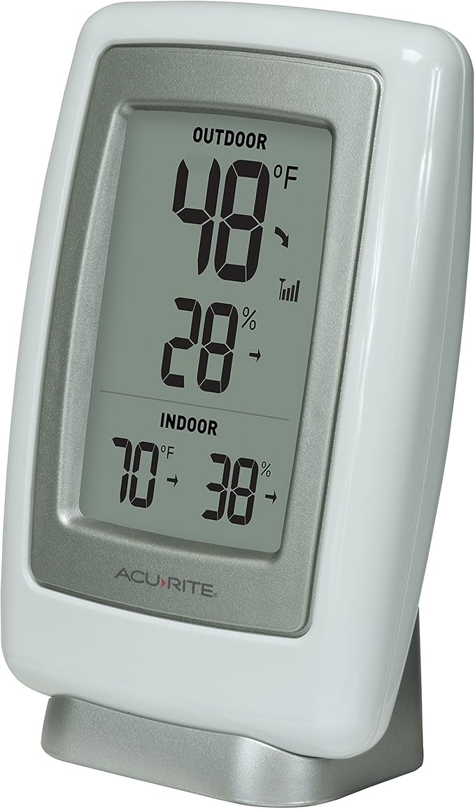 AcuRite 00611 Indoor Outdoor Thermometer with Wireless Temperature Sensor & Hygrometer White Small - Image 5