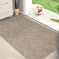 PURRUGS Dirt Trapping Door Mat 34" x 59", Non-Slip Machine Washable Entry Rug, Dog Doormat, Indoor Front Door Mat, Super Absorbent Entryway Rug for Muddy Shoes & Paws, Taupe by PURRUGS