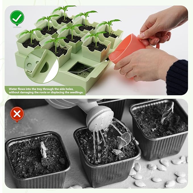 Seed Starter Tray, Dual-Purpose Handles for Transplanting & Labeling, 9 Deep 2.3 in Cells, Extra-Thick Reusable Germination Kit, for Indoor, Outdoor & Greenhouse Use - Image 7