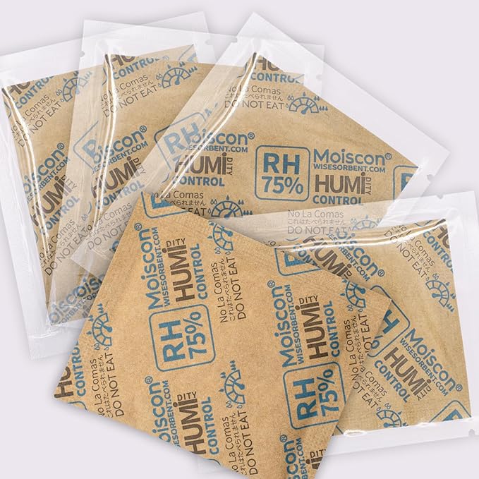 90 Pack 75% RH Size 8 Two-Way Humidity Control Packs for Storing Up to 5 Items, 8 Gram Moisture Control Packets Individually Wrapped for Small Non-Plastic Travel Cases - Image 9