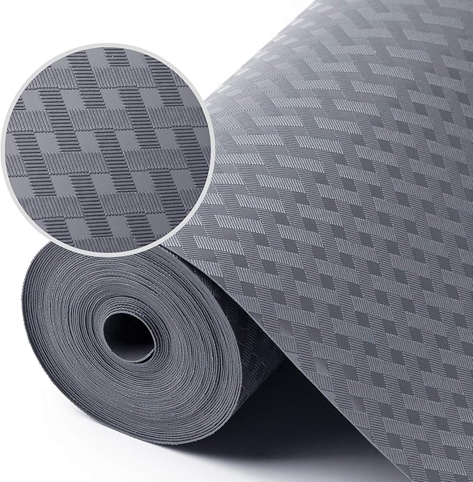 Shelf Liners for Kitchen Cabinets Refrigerator Liners Waterproof Oil-Proof Kitchen Cupboard Liner Durable Drawer Mats EVA Material Non Adhesive Fridge Liner for Shelves (23.6 x 236.2 inches, Gray) by StaHom