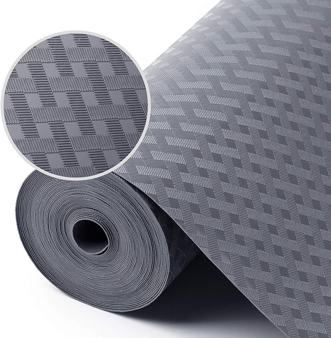 Shelf Liners for Kitchen Cabinets Refrigerator Liners Waterproof Kitchen Cupboard Liner Durable Plastic Drawer Mats EVA Material Non Adhesive Fridge Liner for Shelves (23.6 x 157.4 inches, Gray) by StaHom