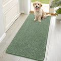 OLANLY Dog Door Mat for Muddy Paws 70x35, Absorbs Moisture and Dirt, Absorbent Non-Slip Washable Doormat, Quick Dry Chenille Mud Mat, Entry Indoor Entryway Carpet for Inside Floor, Olive Green by OLANLY