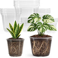 20 Pack 8/6/5/4/3.5 Inch Reinforced Large Clear Nursery Pots with Drainage Hole, Transparent Variety Pack Plastic Plant Pot for Vegetable Propagation, Root Cutting, Seed Starting by Bluepro