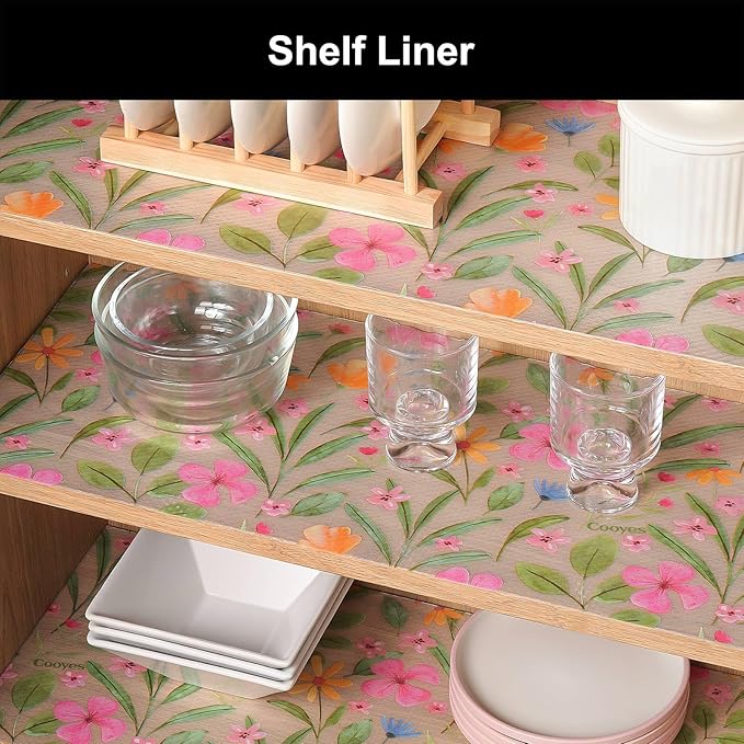 Cooyes Shelf Liner – Premium Non-Adhesive Cabinet & Drawer Liner for Kitchen – Waterproof Shelf Paper with Modern Pattern – Durable EVA Cabinet Mat – Easy to Cut （12" W x 360" L） - Image 2