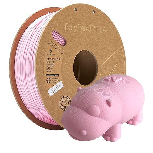 Polymaker Matte PLA Filament Sakura Pink 1.75mm 1kg 3D Printing Filament, PolyTerra 3D Printer PLA Filament by Polymaker