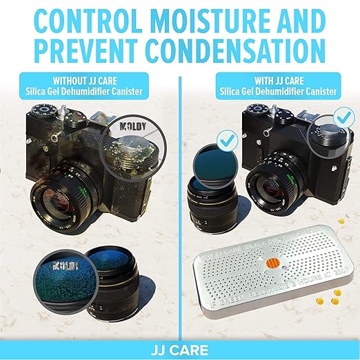 JJ CARE Silica Gel Canister, 50g [Pack of 6] - (Orange to Green) Indicating Rechargeable Dehumidifier Desiccant Beads, Safe Moisture Absorber, Ammo Can Dehumidifier for Gun Safe, Vault, Bedroom, Car - Image 2