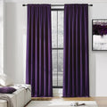 DONREN Room Darkening Window Curtain Panels for Bedroom - Rod Pocket Blackout Solid Curtains for Dining Room(Purple,52 W x 96 L 2 Panels) by DONREN