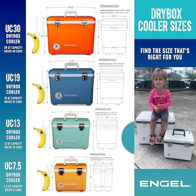 Engel UC7 7.5qt Leak-Proof, Air Tight, Drybox Cooler and Small Hard Shell Lunchbox for Men and Women - Image 9