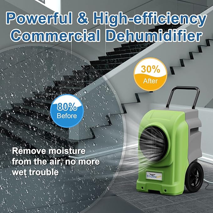 AlorAir 270 Pints Commercial Dehumidifiers Smart Wi-Fi with Pump, Up to 3,000 Sq.Ft Coverage for Large Room or Basements, Industrial Dehumidifier with Drain Hose, 5 Years Limited Warranty - Image 5