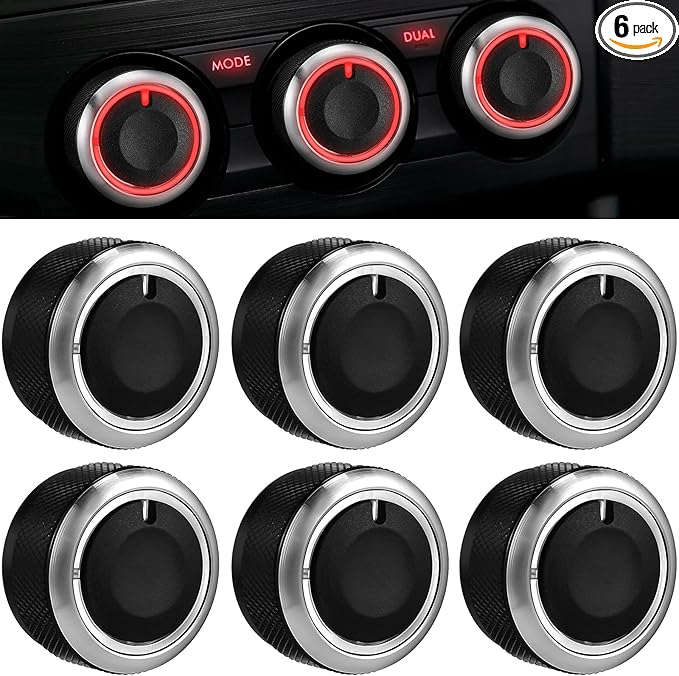 Frienda 6 Pcs Climate Ac Heater Control Knob Blower Fan Control Knob Replacement Ac Switch Heater Blower Fan Button Compatible with Accessories Replacement Compatible 2005-2015 by Frienda