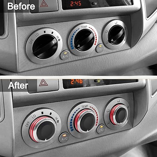 JDMCAR Compatible with Toyota Tacoma 2005-2015 A/C Air Conditioning Control Switch Knob Button, HVAC Control Knob Tacoma Heater Temperature HVAC Fan Control Knob (A Set of 3 Knobs) - Red - Image 6