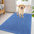 OLANLY Dog Door Mat for Muddy Paws 44x32, Absorbs Moisture and Dirt, Absorbent Non-Slip Washable Doormat, Quick Dry Chenille Mud Mat, Entry Indoor Entryway Carpet for Inside Floor, Cornflower Blue by OLANLY