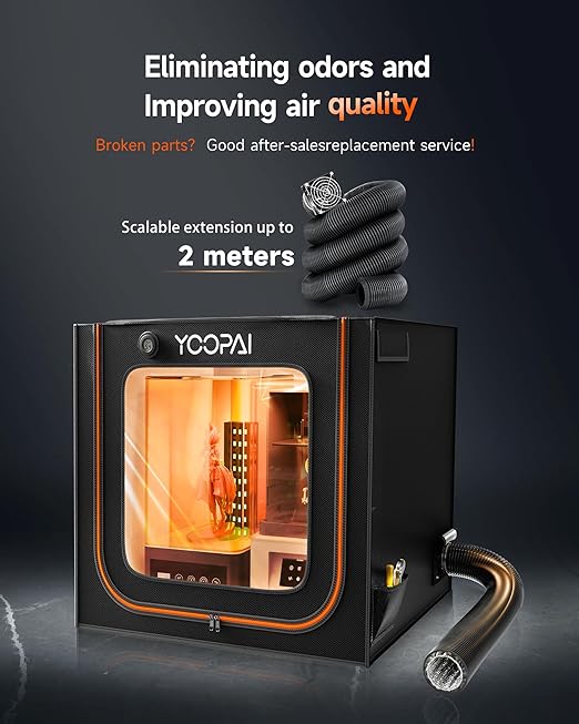 Multifunctional Large Resin 3D Printer Enclosure with Ventilation Kit LED Light, 3D Print Vented Enclosure Eliminate Odors Dustproof Isolate Noise Tent Cover Compatible with LCD Resin UV 3D Printer - Image 5