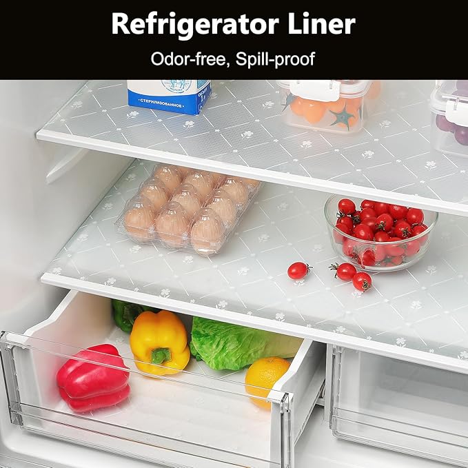 INNOLITES Kitchen Cabinet Shelf Liner, Non-Adhesive Refrigerator & Drawer Liner, Waterproof EVA with Floral, Easy to Clean & BPA-Free (White Daisy, 11.8" x 118") - Image 4