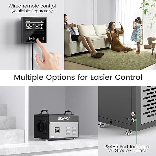 Waykar 130 Pints Energy Star Most Efficient Commercial Dehumidifier with Pump and Drain Hose for Crawl Spaces, Basements, Ducted Industrial Use, and Water Damage Unit - 5-Year Quality Coverage - Image 7