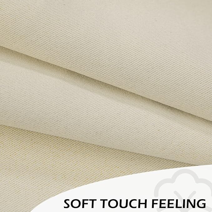 MYSKY HOME Sliding Door Curtains for Living Room, Grommet Blackout Curtain for Bedroom, Patio Thick Vertical Blinds Privacy Thermal Insulated Room Divider Curtains, 1 Panel, 100 x 95 Inch, Beige - Image 4