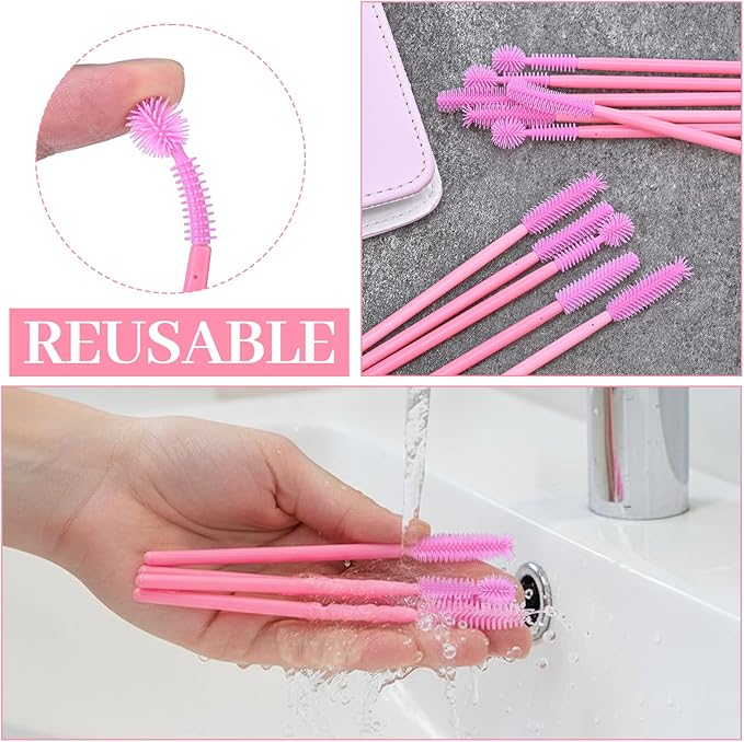 40Pcs Sewing Machine Cleaning Kit, Silicone Small Brushes for Cleaning Small Parts Mini Scrub Brush for Tight Spaces, Ideal for Sewing Machine & Humidifier Crevice Reusable Nook & Cranny Brushes, Pink - Image 4