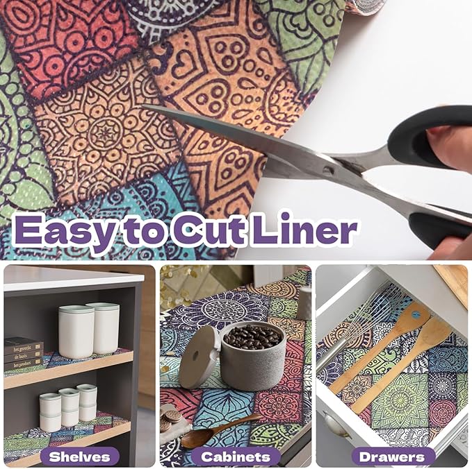 Drawer and Shelf Liner for Kitchen Cabinets Non-Adhesive Drawer Liner,Non Slip Waterproof Cabinet Liner,Easy to Clean Strong Grip Kitchen Liner for Cupboard,Dresser,Shelves (12In x 16.4FT) - Image 4