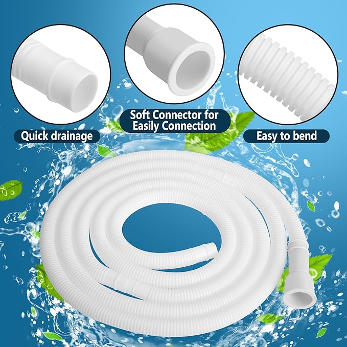 10 Ft Dehumidifier Drain Hose 3/4" FHT- Cuttable Leakproof Dehumidifier Discharge Hose for Drainage- Flexible Universal Corrugated Drain Hose Replacement with Clamp for Most Dehumidifier - Image 3