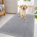 OLANLY Dog Door Mat for Muddy Paws 44x32, Absorbs Moisture and Dirt, Absorbent Non-Slip Washable Doormat, Quick Dry Chenille Mud Mat for Dogs, Entry Indoor Entryway Carpet for Inside Floor, Light Grey by OLANLY