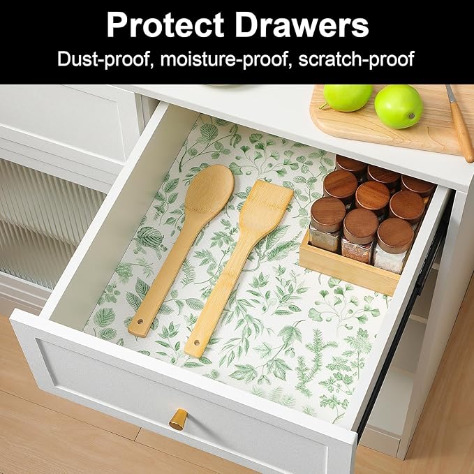 Cooyes Drawer Liner Shelf Liners for Kitchen Cabinets Refrigerator Liners Waterproof Kitchen Cupboard Liner Drawer Mats EVA Material Non Adhesive Fridge Liner for Shelves（17.5" W x 78.7" L） - Image 3