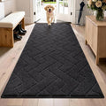 PURRUGS Dirt Trapping Door Mat 32" x 70", Non-Slip Machine Washable Entry Rug, Dog Doormat, Indoor Front Door Mat, Super Absorbent Entryway Rug for Muddy Shoes & Paws, Black by PURRUGS